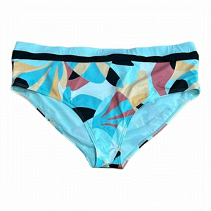 ADDITION Elle Teal and Black Print Bikini Bottoms Size 4X